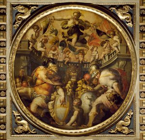 Allegory of the districts of Santa Croce and Santo Spirito from the ceiling of the Salone dei Cinquecento, 1565